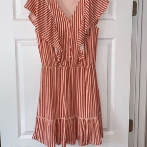 LC Lauren Conrad Striped Red/White Mini Dress, medium, NWOT, never worn